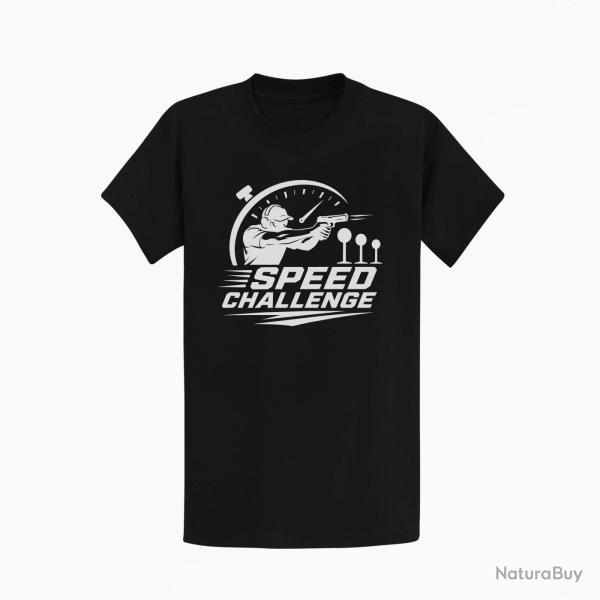 T-shirt Speed Challenge Tireur au pistolet Noir