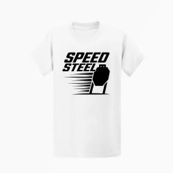 T-shirt Speed Steel Cible m&eacute;tallique Blanc