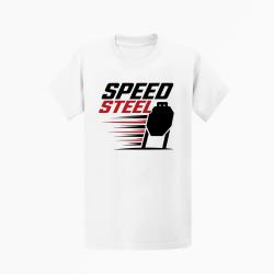 T-shirt Speed Steel Cible m&eacute;tallique Blanc / Noir et rouge