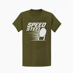 T-shirt Speed Steel Cible m&eacute;tallique Kaki / Blanc