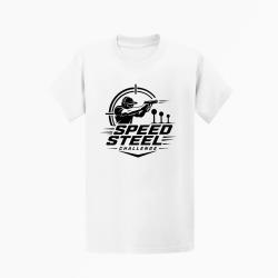 T-shirt Speed Steel Challenge Tireur au pistolet Blanc