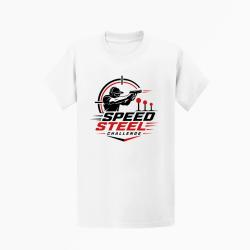 T-shirt Speed Steel Challenge Tireur au pistolet Blanc / Noir et rouge