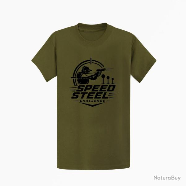 T-shirt Speed Steel Challenge Tireur au pistolet Kaki / Noir