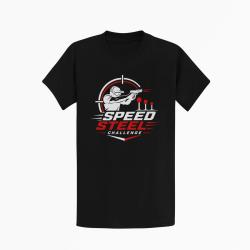 T-shirt Speed Steel Challenge Tireur au pistolet Noir / Blanc et rouge