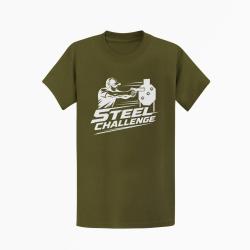 T-shirt Steel Challenge Tireur au pistolet Kaki / Blanc