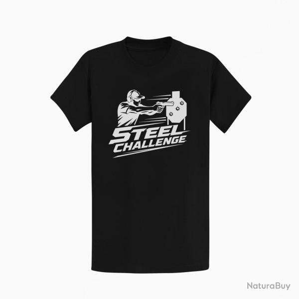 T-shirt Steel Challenge Tireur au pistolet Noir