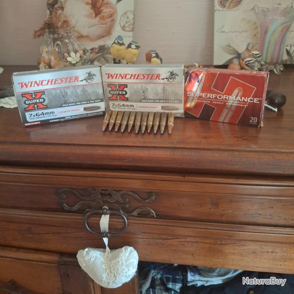 A vendre balles winchester et hornady pourcalibre 7x64 ( quantit� 70) livraison gratuite