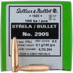 .264 (6,5mm) 9,1g/140grs. FMJ BT (Calibre: .264 (6,5 mm))