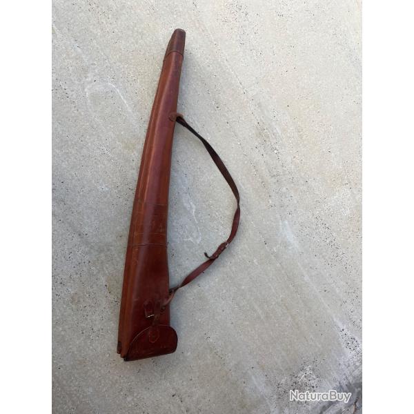 �tuis double fusil cuir fauve