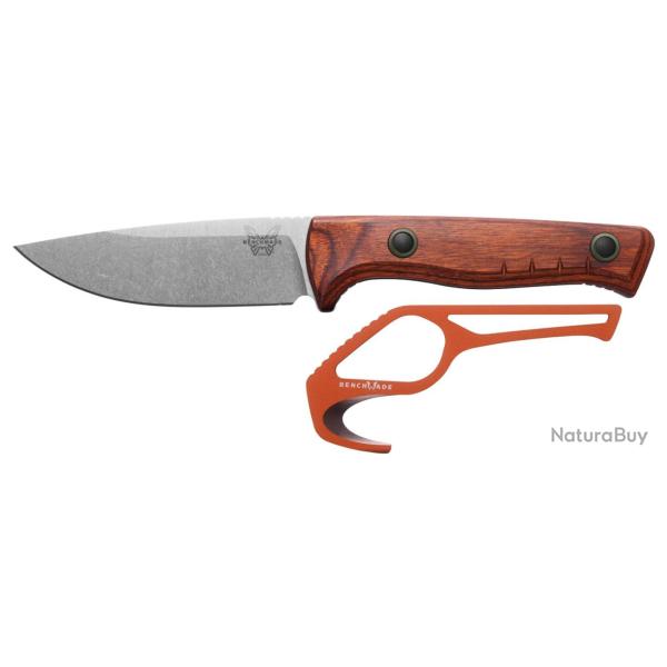 Couteau � lame fixe combo Benchmade SlipRidge Fixed Combo Wood manche bois