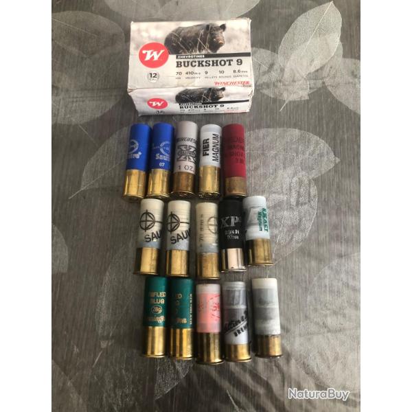 LIVRAISON OFFERTE balles  cal 12,76,    70 Sauvestre ,winchester,    rottweil,etc,chevetin9 g