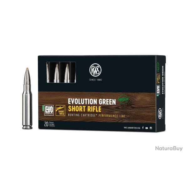 Cartouche RWS Evolution Green Short Rifle .308 Winchester 9,0 g / 139 gr - Bo�te de 20