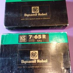 2 boites de balles RWS 8GR KS CALBRE 7 .65 R