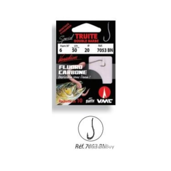 HAMECONS MONTES FLUOROCARBONE SPECIAL VERS DOUBLE BARBE Taille 10 0.15mm