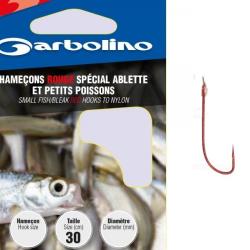 HAMECONS MONTES GARBOLINO ROUGES SPECIAL ABLETTES ET PETITS POISSONS PAR 10 Taille 20 0.08mm