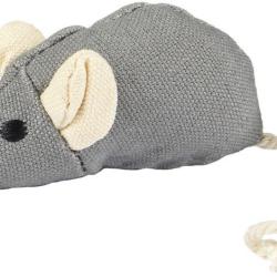 JOUET CHAT NATURAL FUN SOURIS GRIS/BEIGE 17CM