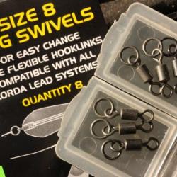 KORDA SIZE 8 FLEXI RING SWIVELS 8 PIECES