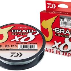 TRESSE J BRAID GRAND 270M 8 BRINS GRISE 0.35mm / 36kg