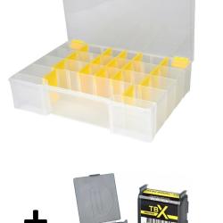 BOITE SPRO TBX80L CLEAR 350X250X80MM + 3 BOITES INTERIEURES TBX