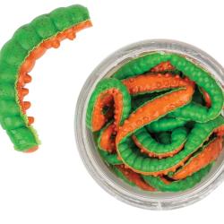 POWERBAIT HONEY WORM BICOLOR GREEN ORANGE