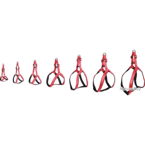 CHIEN HARNAIS STEPANDGO ROUGE L 60-74CM 20MM