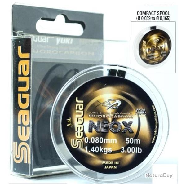FIL FLUORO SEAGUAR NEOX 50M 0.104mm - 2.16kg