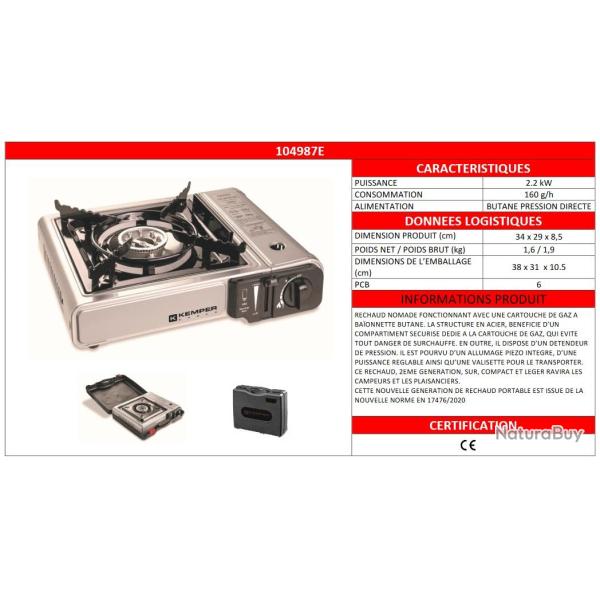 RECHAUD A GAZ PORTABLE