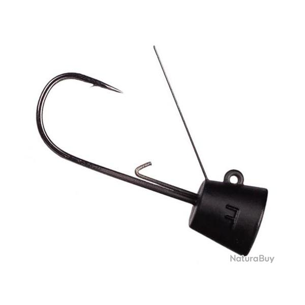 TETE PLOMBEE NR JIG HEAD MATT BLACK ANTI HERBE Taille 1/0 / Pochette de 3 3.5gr