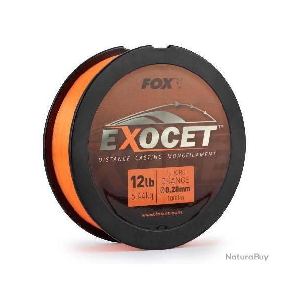 FIL FOX EXOCET FLUORO ORANGE 1000M 0.30mm - 6.50kg