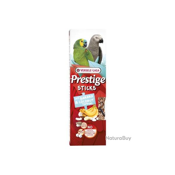 STICKS PRESTIGE PERROQUETS BANANE/COCO X2 140GR