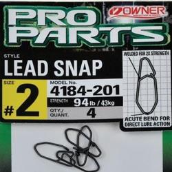 AGRAFE LEAD SNAP PAR 4 Taille 2 / 43kg