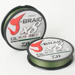TRESSE J BRAID 300M 8 BRINS VERTE 0.42mm / 46.5kg
