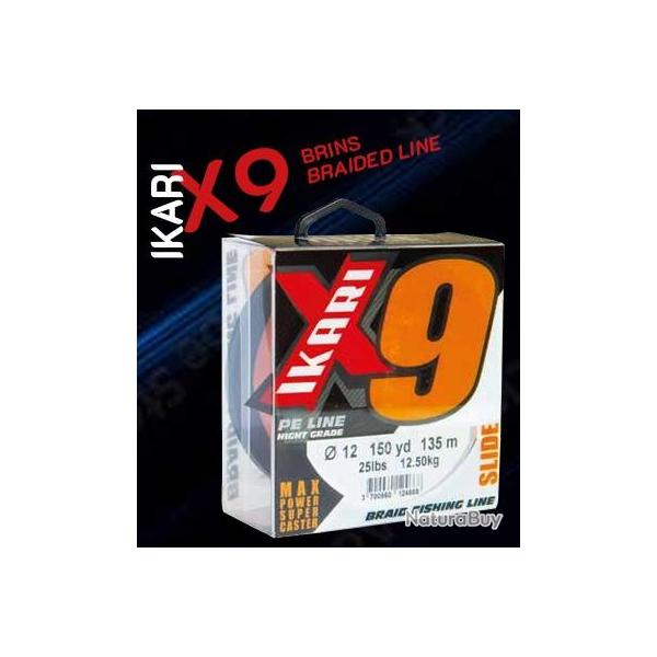 TRESSE IKARI X9 135M ORANGE 0.18mm - 19kg