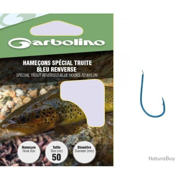 HAMECONS MONTES GARBOLINO SPECIAL TRUITE BLEU RENVERSE PAR 10 Taille 4 0.22mm
