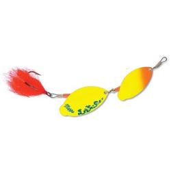 CUILLERE TANDEM BROCHET taille 3 orange fluo - chartreuse - argent