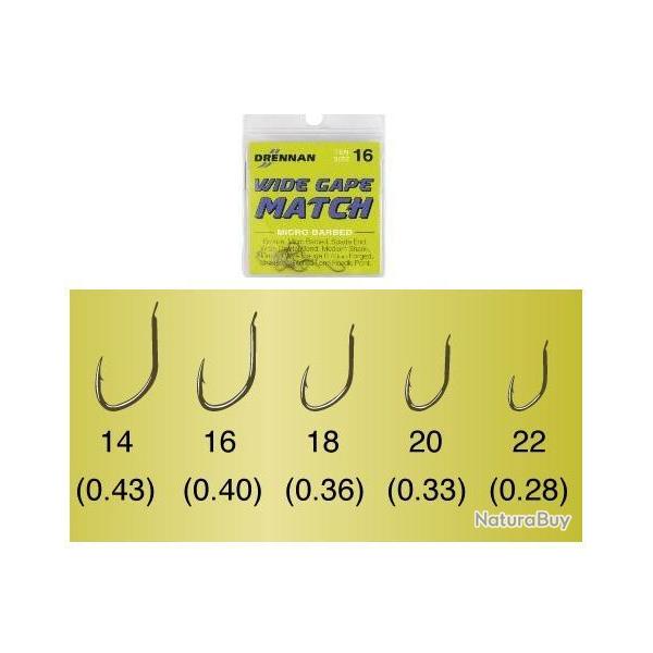 HAMECONS NON MONTES WIDE GAPE MATCH BOITE DE 25 Taille 20