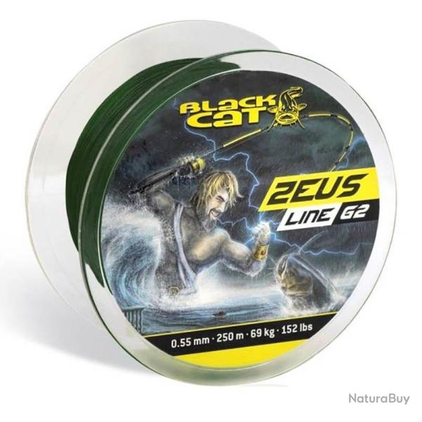 TRESSE BLACK CAT ZEUS LINE G2 250M VERTE 0.55mm