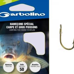 HAMECONS MONTES GARBOLINO SPECIAL CARPE ET GROS POISSONS PAR 10 Taille 10 0.18mm