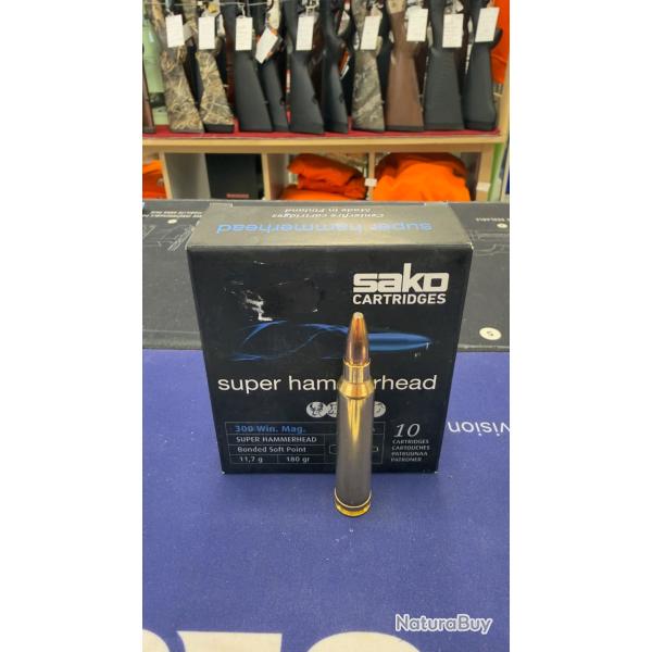 1 bo�te de 10 balles SAKO Super hammerhead calibre 300 win mag 180 grains bonded soft point