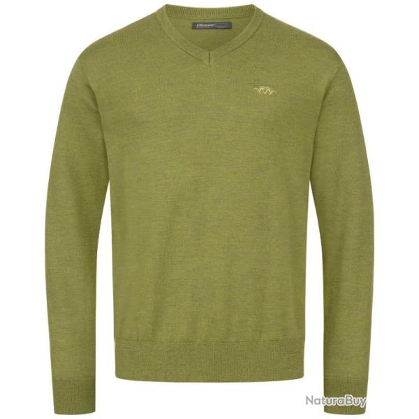 PULL COL V BLASER MERINO VERT