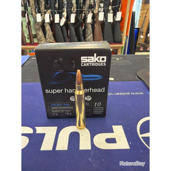 1 bo�te de 10 balles SAKO Super hammerhead calibre 300 win mag 150 grains bonded soft