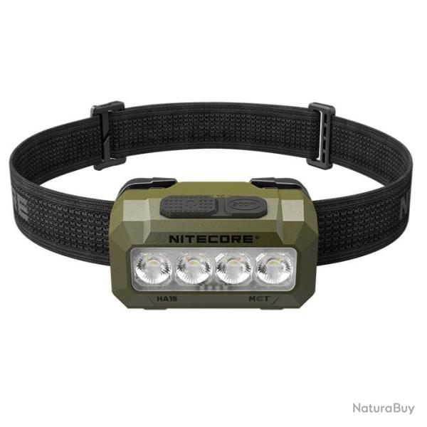 Nitecore HA19 Verte - Lampe frontale LED 600 lumens � 6 sources lumineuses