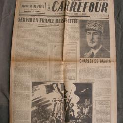 WW2 FRANCE JOURNAL FRANCAIS " CARREFOUR 26 AOUT 1944 ' &Eacute;POQUE LIB&Eacute;RATION DE PARIS (39-45) be