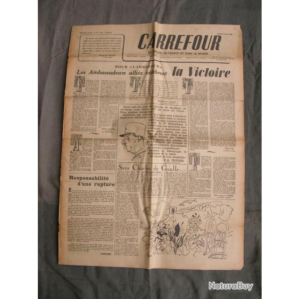 WW2 FRANCE JOURNAL FRANCAIS " CARREFOUR 12 MAI 1945 ' �POQUE ARMISTICE J+4 (39-45)