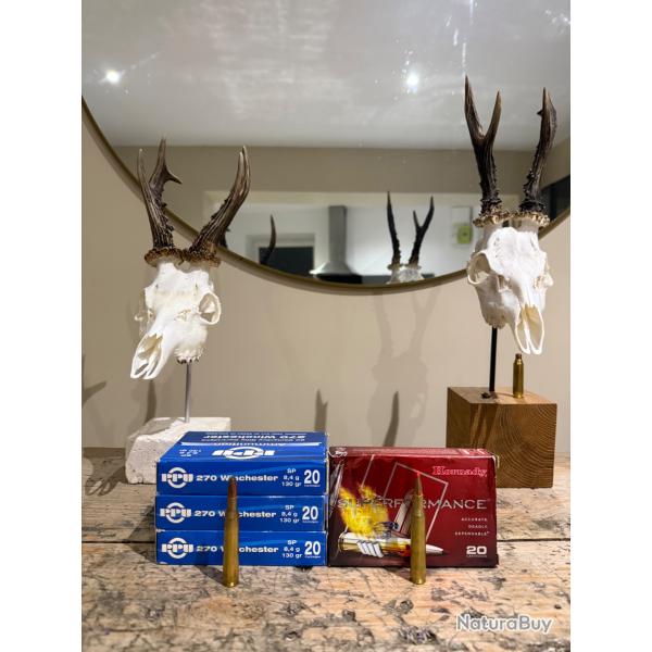 Balles 270 win Hornady SST + PPU Partizan