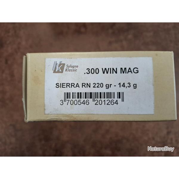 Sologne Klassic 300Win mag Sierra Round nose 220gr