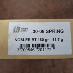 Sologne Klassic 30-06 Nosler balistic tip 180gr