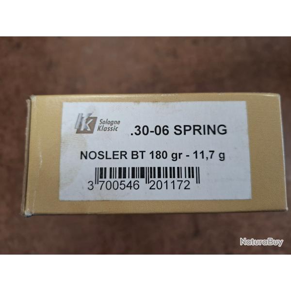 Sologne Klassic 30-06 Nosler balistic tip 180gr