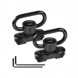 Adaptateur de Sangle QD M-Lok Rotatif 360&deg; Noir Lot de 2