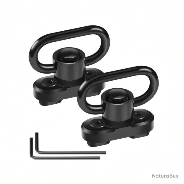 Adaptateur de Sangle QD M-Lok Rotatif 360� Noir Lot de 2
